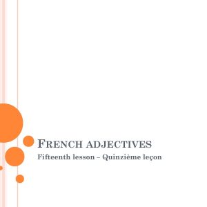 French Adjectives
