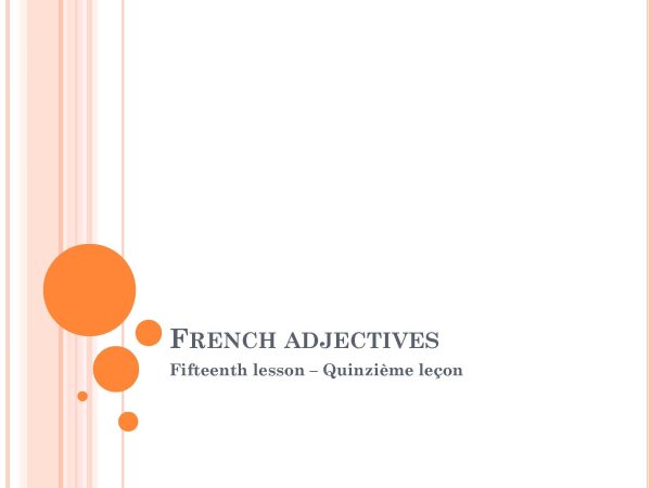 French Adjectives