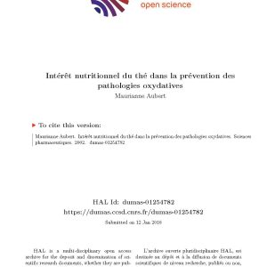 کتاب Interet nutritionnel du the dans la prevention des pathologies oxydatives