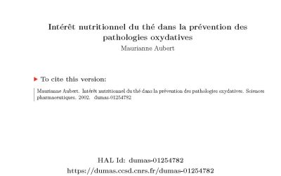کتاب Interet nutritionnel du the dans la prevention des pathologies oxydatives