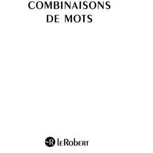 کتاب Dictionnaire des combinaisons de mots