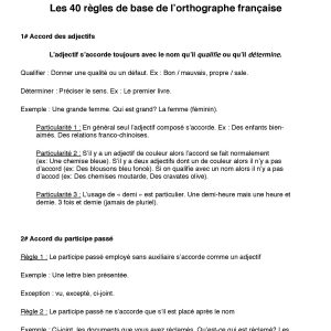 les 40 regles de base de lorthographe francaise