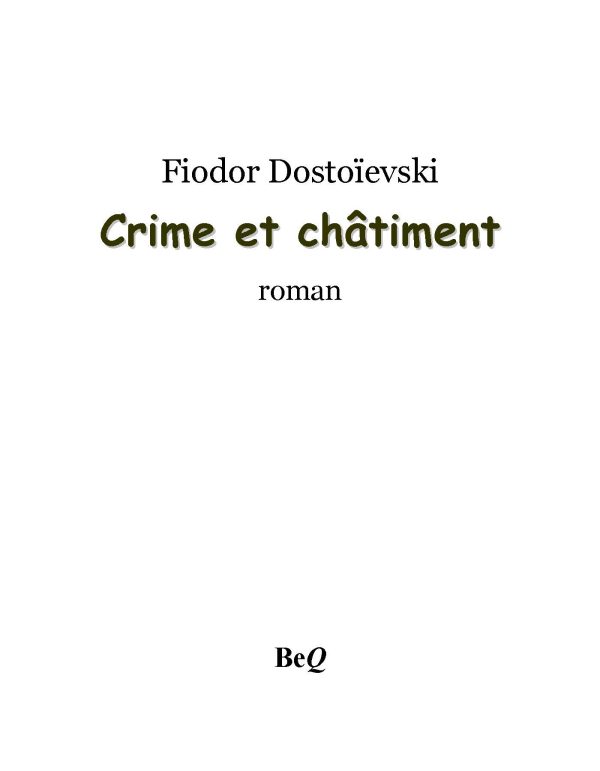 کتاب crime et chatiment tome 1